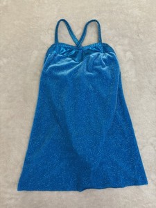 AS YOU WISH Dance Costume SIZE CHILD MEDIUM Blue Leotard DRESS
