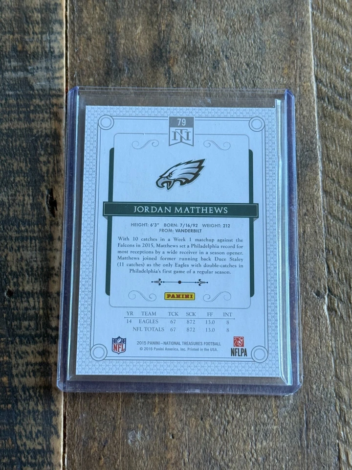 2015 National Treasures Jordan Matthews Red /81 #79 Eagles - Image 2 of 2