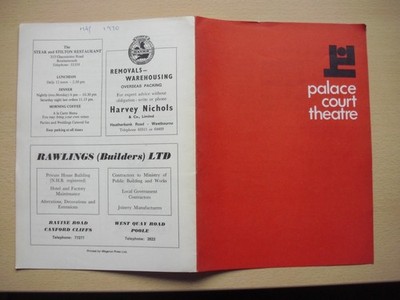 Programm Palace Court Theatre Bournemouth Off The Hook Michael Ellison Mai 1970
