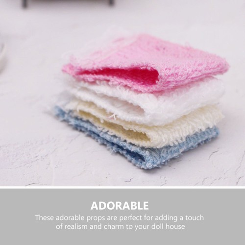 4 Pcs Mini Bathroom Towels Dollhouse Accessories Child Baby Miniature Accessory - Bild 2 von 12