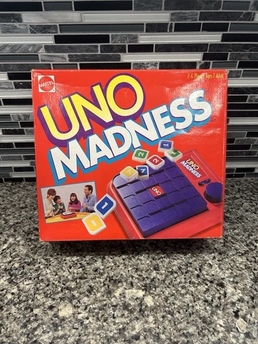 VINTAGE Uno Madness COMPLETE Mattel 1995 Family Game 90's Unit Works