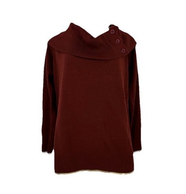 NY&C Large Women Pullover Mock Neck Sweater 0275 Long Sleeve 1-17