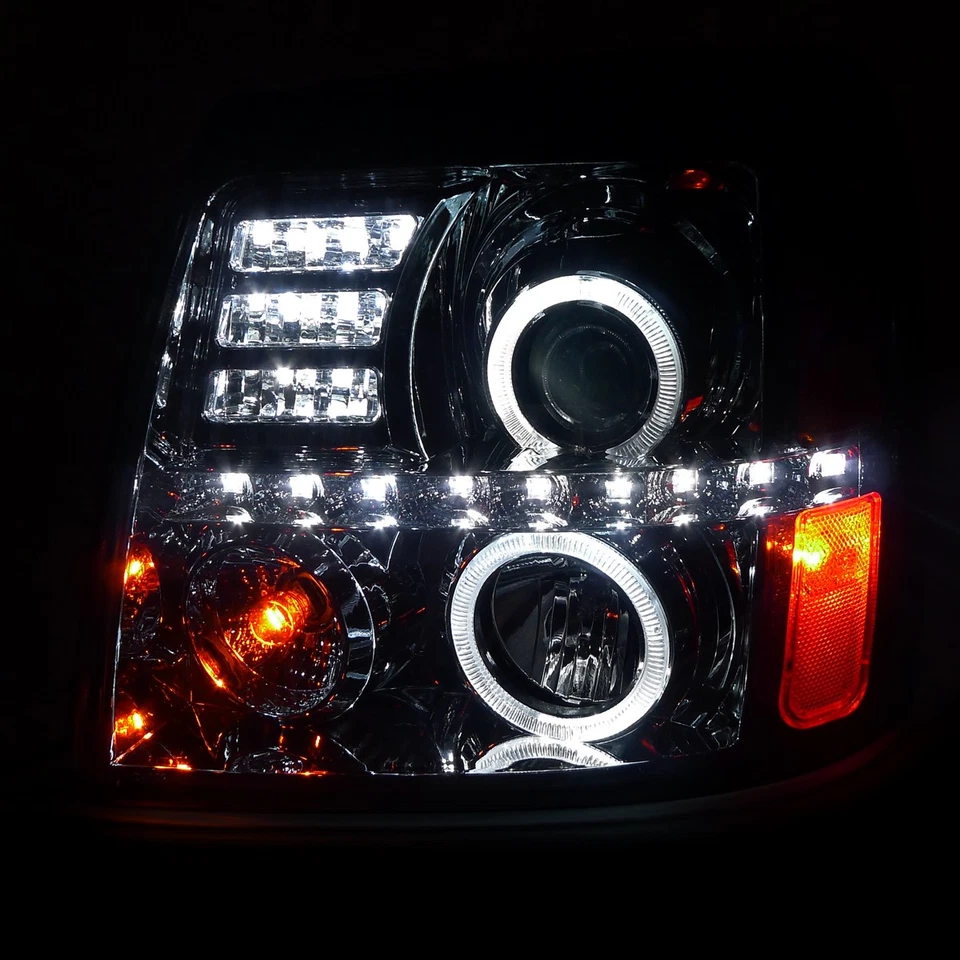 Fits 2002-2006 Cadillac Escalade LED Halo Smoke Projector Headlights Headamps Foto 3 de 4