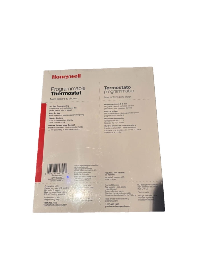 Honeywell RTH2300B 5-2 Day Programmable Home Thermostat White Easy to Use New - Image 3 of 4