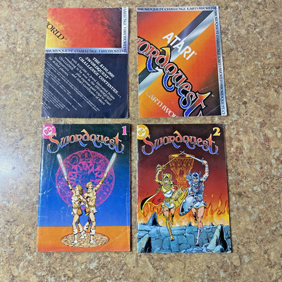 DC Comics/Atari Swordquest #1 & #2 (1982) Comic Set w/ Posters