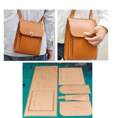 Diy Leather craft shoulder bag die cutting kraft paper sewing pattern TEMPLATE
