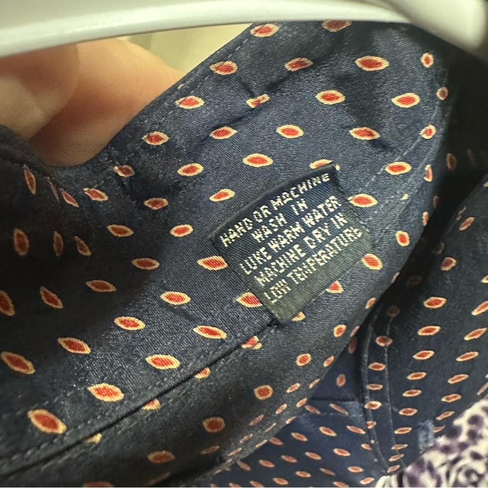 Men's Navy Patterned Button Down Shirt - image 3