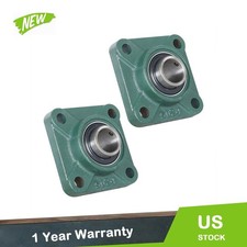 2 PCS Solid Base Pillow Block Flange Mounted Bearing 1" Bore 4 Bolt UCF205-16