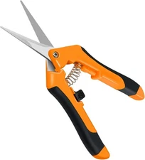 iPower 6.5" Gardening Pruning Shears Hand Scissors Straight Stainless, Orange