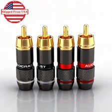 4pcs Gold Plated Lockable Signal Connector HiFi Audio RCA Cable Plug US Shipment