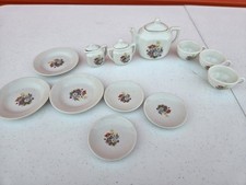 Vintage Miniature Porcelain Tea Set - 11 Pieces - Made in Japan - Floral Design