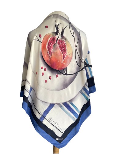 Regione Piemont Seidentuch Granatapfel Aquarell Kunstdruck signiert Italien #A28