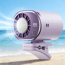 Portable Quiet Clip On Fan with LED Display For Camping Office Home Stroller Car