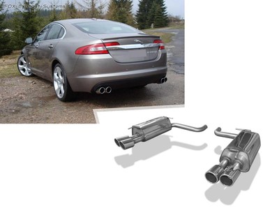  Duplex Sportauspuff Jaguar XF Typ 3.0 CC9 2x90mm rund eingerollt abgeschrägt