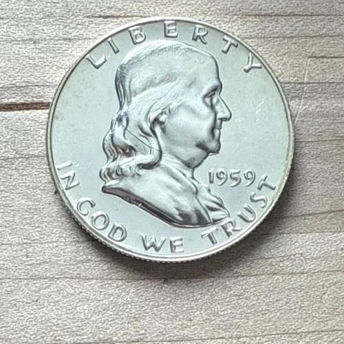 1959 Proof Franklin Half Dollar Uncirculated Silver 50C Philadelphia KM#195