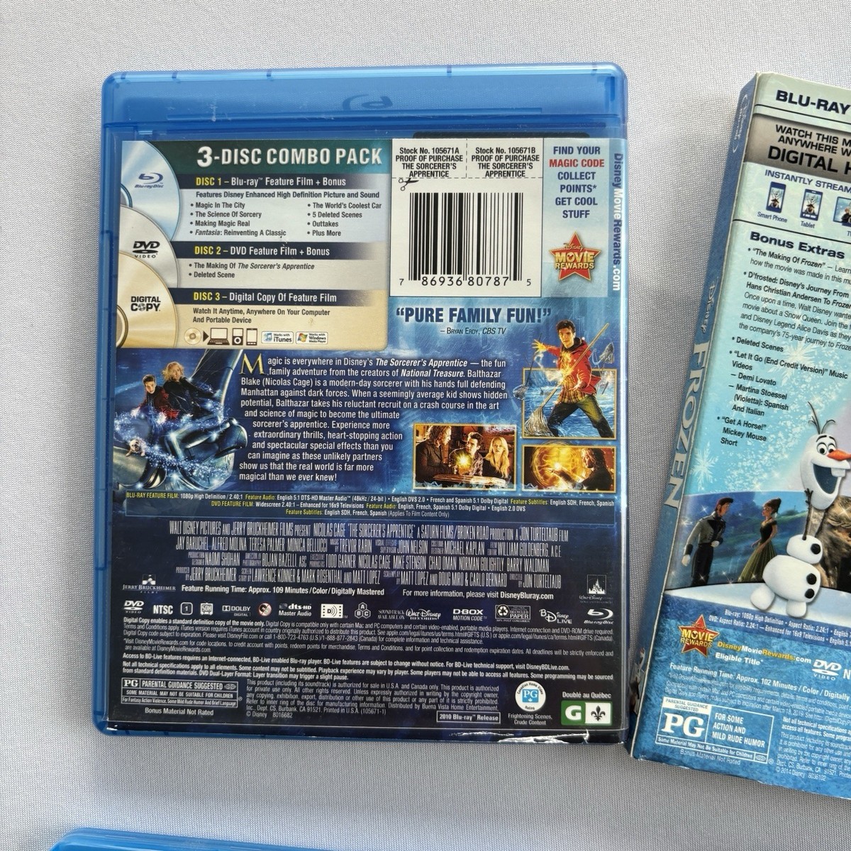 Disney Blu-ray & DVD Lot (8) - Frozen, Toy Story 3, Pirates