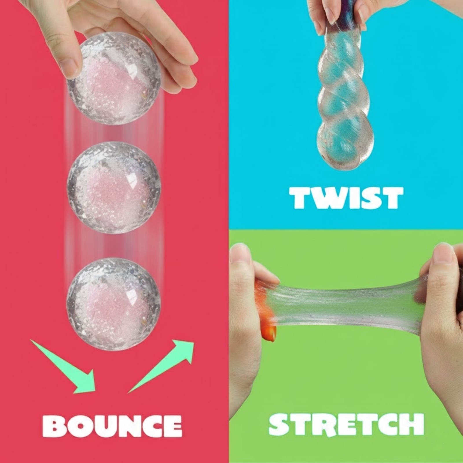 Transparent Liquid Glass Putty – Stretch, Bounce, Sculpt Sensory Stress Toy 3+