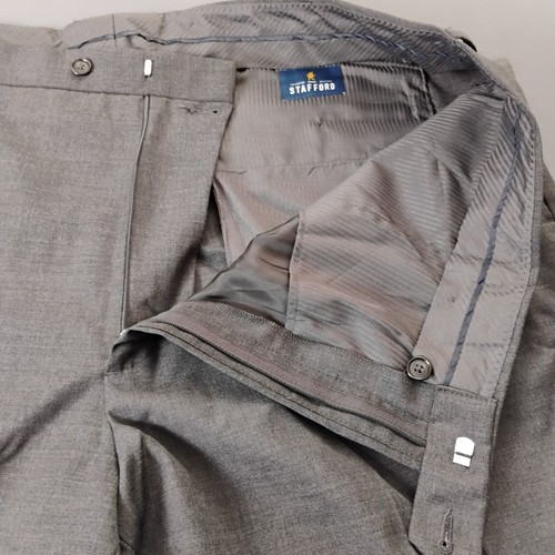 Stafford Super Anzug feine Wollmischung Hose Herren Größe Big Tall 46 x 30 grau neu mit Etikett $ 115 - Bild 4 von 16