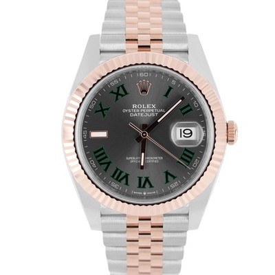 Rolex DateJust 41 Two-Tone 18k Rose Gold Steel WIMBLEDON Jubilee 126331 Watch