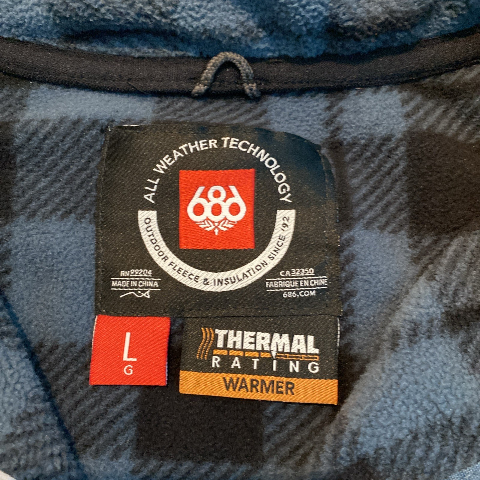 686 Tioga Fleece Pullover  - Men's (L) - Orion Blue, 3 Button, Hiking, Warm Gear