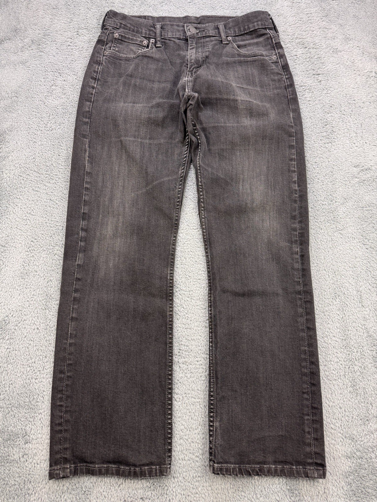 30x32 Black Loose Baggy Straight Whisker Distress Denim