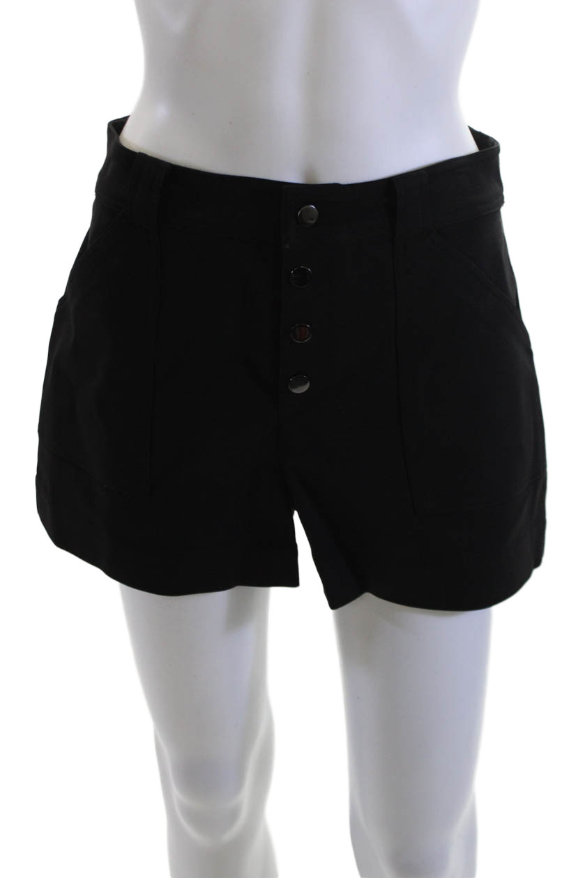 Ramy Brook Unisex Black Solid Button Front Army S… - image 1