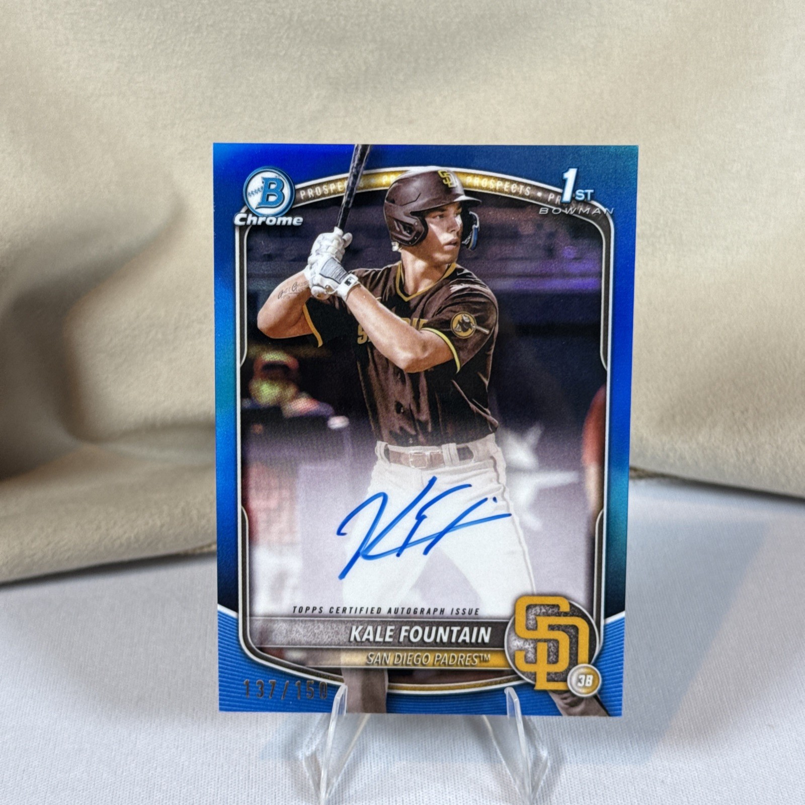 Kale Fountain 2025 Bowman Chrome 1st Blue Refractor Auto /150 #CPA-KFO