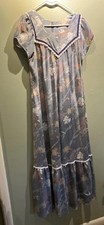 Vintage 70's Pink Purple Pastel Floral Print Maxi By Liberty House Of Hawaii