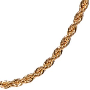 Men's 4mm Yellow Gold Plated Rope Chain 30" Necklace