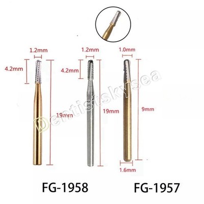 High Speed Dental Tungsten Steel Carbide Crown Metal Cutting Burs FG1957/1958 OR