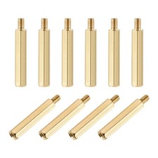 10Pcs Hex Brass Spacer Standoff M4 x 35 mm + 6 mm Male to Female