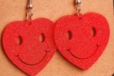 Read smiling hearts light weight dangle earrings valentines day heart