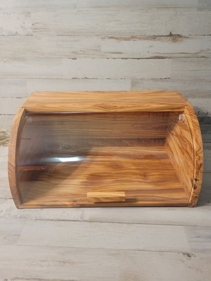 Williams Sonoma Olivewood Bread Box Tan Brown 
