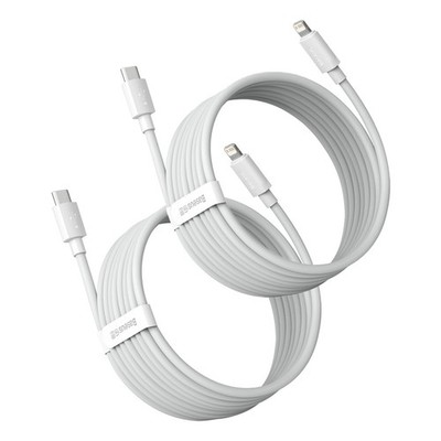 Baseus Simple Wisdom 2er-Set Lightning-USB-C Kabel 20W 1,5m Weiß