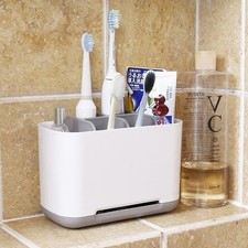 3 Slot Toothbrush Holder Anti-Slip Electric Toothpaste Bathroom Countertop Caddy