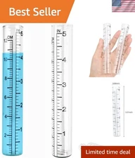 2pcs 5" Capacity Glass Rain Gauge for Yard & Garden - Clear Precision Measuring