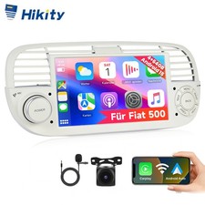 Per Fiat 500 2007-2015 GPS Navi Kam BT Android 15 Carplay Autoradio WIFI 4G+64GB