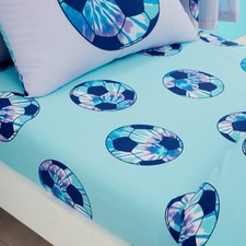 Image of Catherine Lansfield Tie Dye Football Fitted Sheet Blue