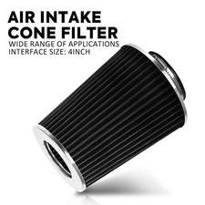 Black 4 Inch Inlet Truck Air Filter Dryflow Clamp-on Round Cone Air Intake Kit Black 4 Inch Inlet Truck Air Filter Dryflow Clamp-on Round Cone Air Intake Kit
