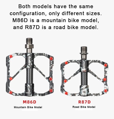 PROMEND MTB Pedals Ultralight 3 Bearings Colorful Carbon Fiber Road Bike Pedals - Picture 4 of 26