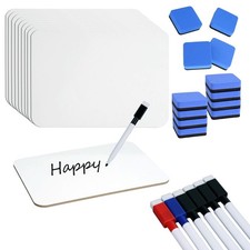 Dry Erase Board 5x7 Inch Mini White Boards Double Sided Small Marker 6 Set