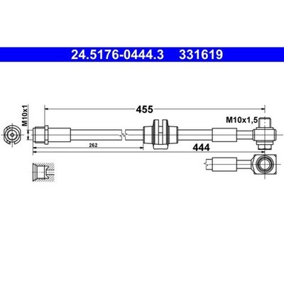 ATE 24.5176-0444.3 Bremsschlauch für OPEL VAUXHALL ZAFIRA VAN P12