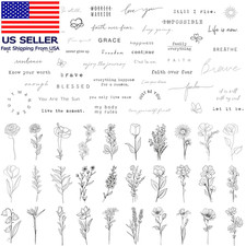 Realistic Temporary Tattoos - 60 Sheets Tiny Small Removable Tattoos, 30 Pcs Ins
