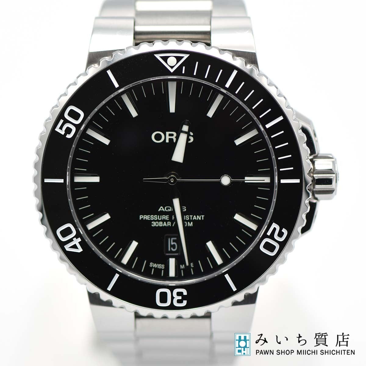 ORIS AQUIS Date Automatic Black Dial Watch Ref 01.733.7730.4134 with Box