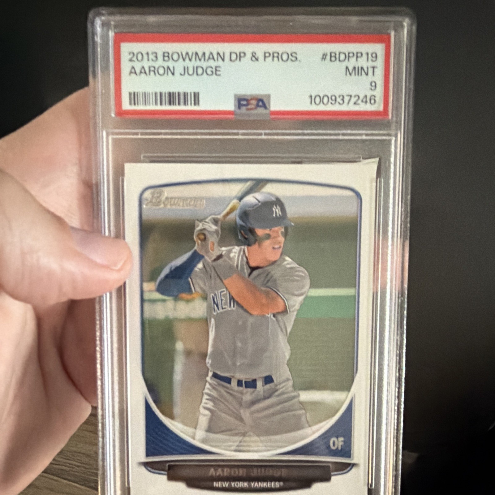 Aaron Judge RC #BDPP19 New York Yankees 2013 Bowman Draft Picks PSA 9 view 2