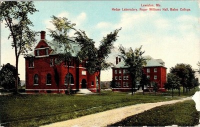 Lewiston Me Maine Hedge Laboratory Roger Williams Hall Bates College DB Postcard
