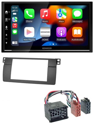 Kenwood DAB USB Bluetooth 2DIN MP3 Car Stereo for BMW 3 Series E46 with Large Sat Nav Run