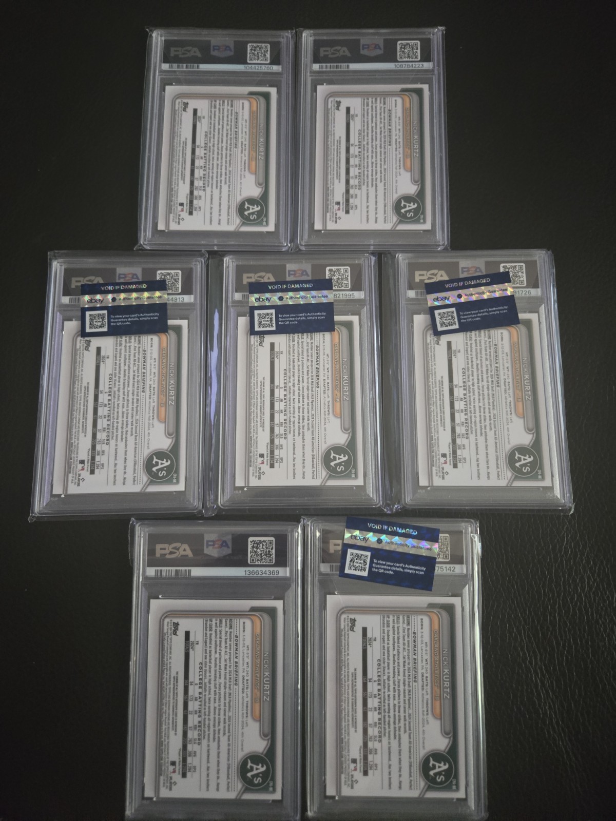 2024 Bowman Chrome Draft Nick Kurtz  1st AUTO #CPANK Gem Mint PSA 10, Quantity!! view 2