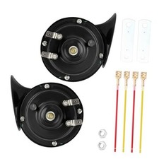 2PCS 12V Loud Car Horn with Installation Tools,Upgraded 300db Motorcycle Black