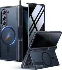 for Z Fold 6 Case with Privacy Screen Protector, Black